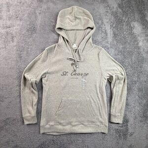 Lone Rock Clothing St George Utah Womens L Taupe Corduroy Hoodie Pullover NWT